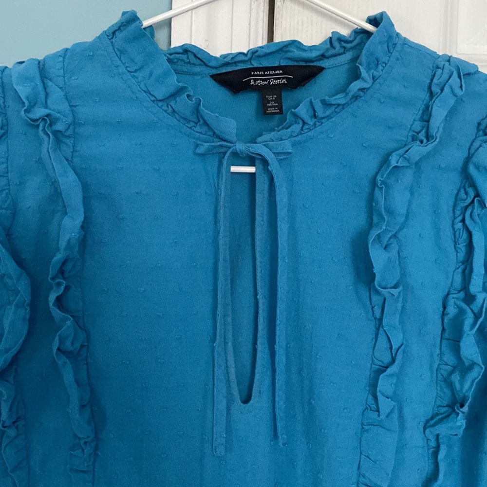 & Other Stories - blue cotton peasant blouse